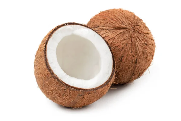 Coconuts White Background Half Coconut — Stockfoto