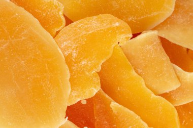 Doğal kurutulmuş organik mango. Yakın plan..