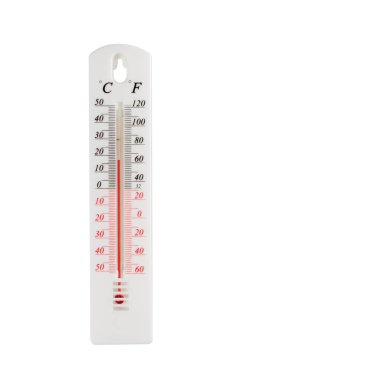 Meteoroloji termometresi beyaz arkaplanda izole edildi.
