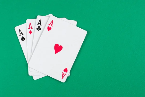 Hrací Karty Zeleném Pozadí — Stock fotografie