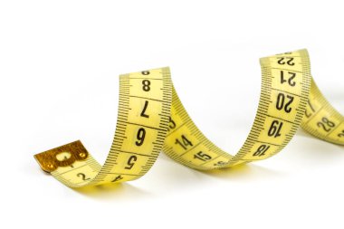 Beyaz arkaplanda izole edilmiş farklı pozisyonlardaki mezuraları ölç.