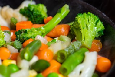 Kızartma tavasında sebze karışımı..