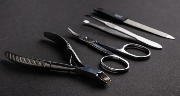 Tools Manicure Set Dark Background — Stock Photo, Image