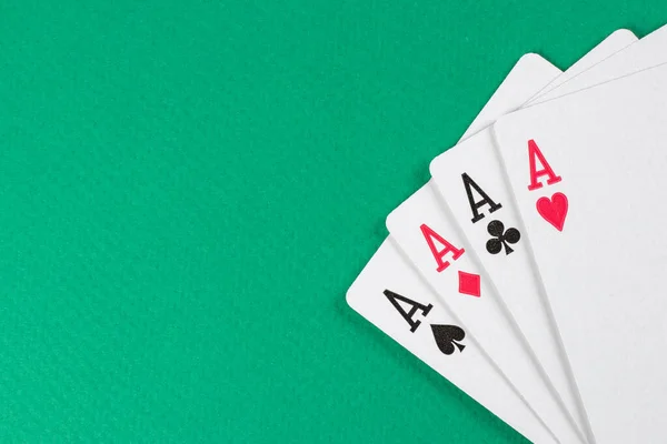 Playing Cards Green Background — Stock Photo, Image