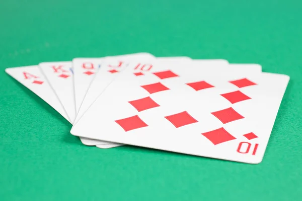 Playing Cards Green Background — Stock Photo, Image