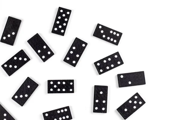 Spelar Domino Ett Vitt Bord Dominoeffekt — Stockfoto
