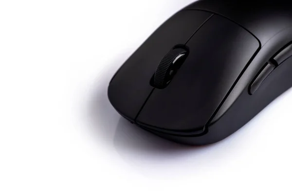 Black Modern Wireless Computer Mouse White Background — Stock Photo, Image