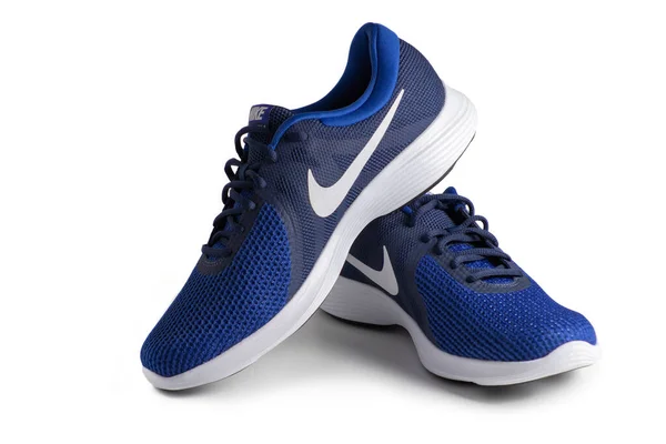 Dnipro Ukraine April 2022 Blue Sneakers Nike White Background — Stockfoto