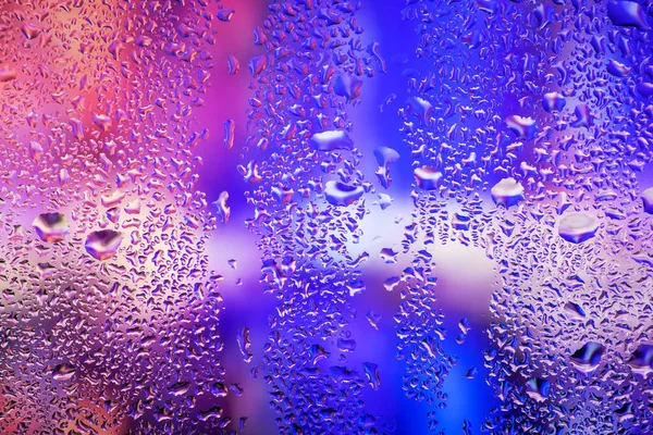 Condensação Janela Vidro Transparente Gotas Água Chuva Textura Fundo Abstrata — Fotografia de Stock