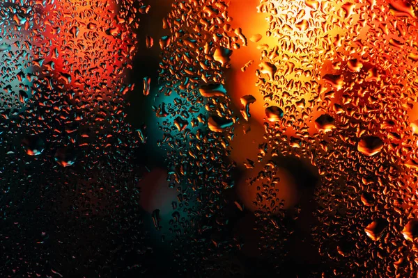 Şeffaf Cam Pencere Üzerinde Yoğunlaşma Damlaları Yağmur Arka Plan Doku — Stok fotoğraf
