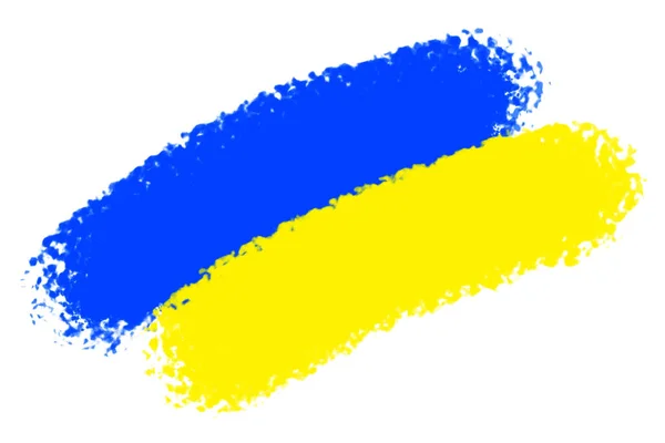 Flag Ukraine Oil Painting Canvas Blue Yellow Color Symbol Ukraine — Zdjęcie stockowe
