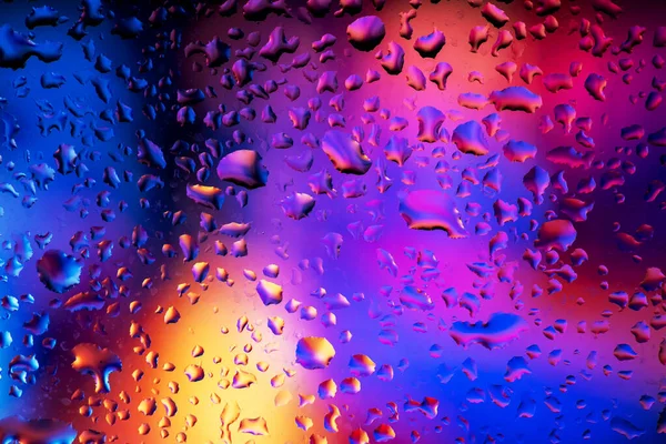 Condensação Janela Vidro Transparente Gotas Água Chuva Textura Fundo Abstrata — Fotografia de Stock