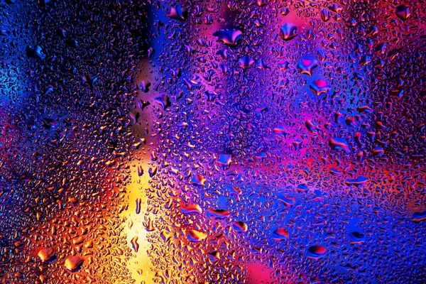 Condensação Janela Vidro Transparente Gotas Água Chuva Textura Fundo Abstrata — Fotografia de Stock