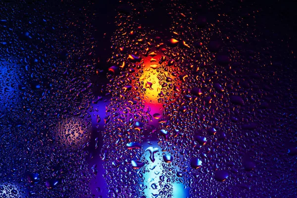 Condensação Janela Vidro Transparente Gotas Água Chuva Textura Fundo Abstrata — Fotografia de Stock