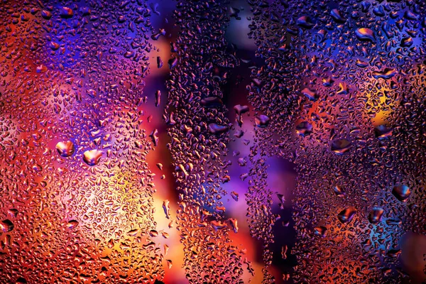 Condensação Janela Vidro Transparente Gotas Água Chuva Textura Fundo Abstrata — Fotografia de Stock