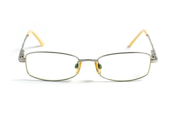 Silberne Brille Isoliert Auf Weiß — Stockfoto