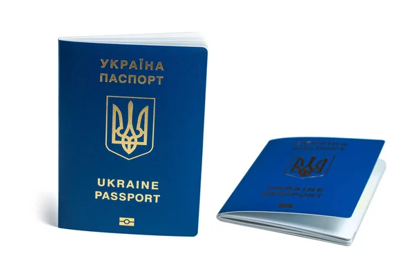 Paszport Zagraniczny Ukrainy Białym Tle Ukraiński Podróżnik Ukraińska Migrant Ruch — Zdjęcie stockowe