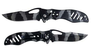 Taktik Savaş Bıçağı Avı Hayatta Kalma Testeresi Beyaz Arkaplanda İzole Edildi.