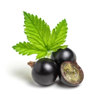 Yapraklı siyah frenk üzümü grubu, biri ikiye bölünmüş. .