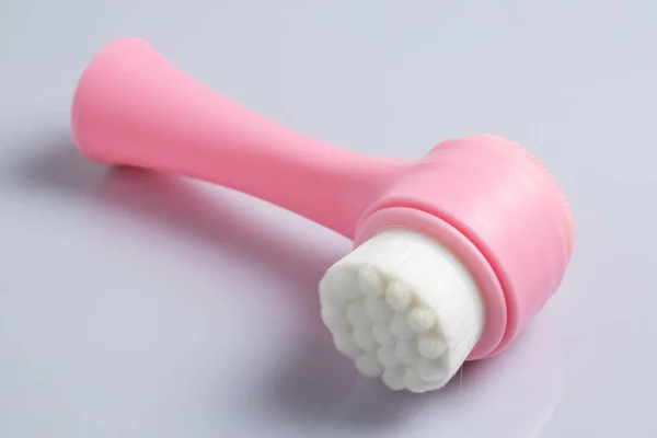 Pink Face Cleansing Brush Closeup Cosmetic Accessory —  Fotos de Stock