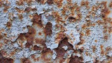 Rusted and corroded on metal white background.
