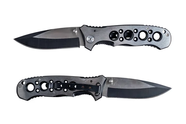 Tactical Combat Knife Hunting Survival Sawback Isolated White Background — 스톡 사진