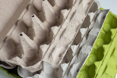 Yumurta kutusunu kapat. Yumurta tablası. Soyut arkaplan