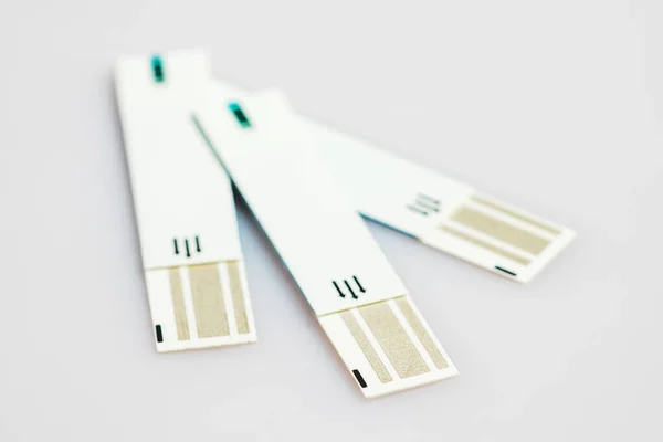 Glucometer Test Strips White Background — Stock Fotó