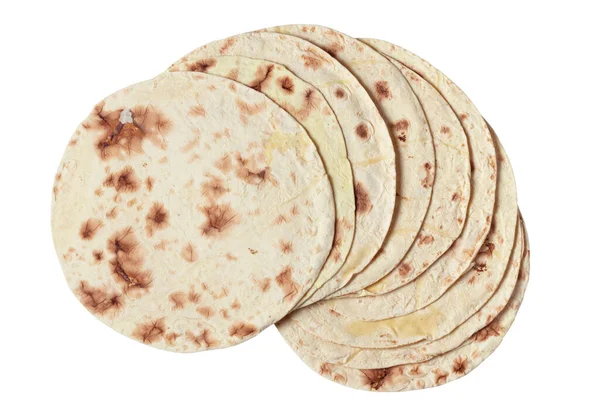 Taco Flatbread Lavash Izolowane Białym Tle — Zdjęcie stockowe