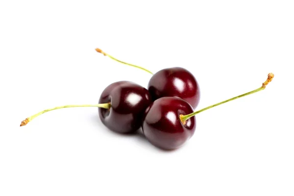 Fresh Sweet Cherry Fruit Isolated White Background — ストック写真