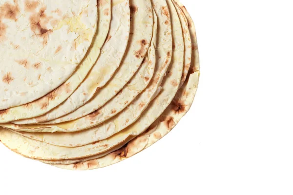 Taco Flatbread Lavash Izolowane Białym Tle — Zdjęcie stockowe