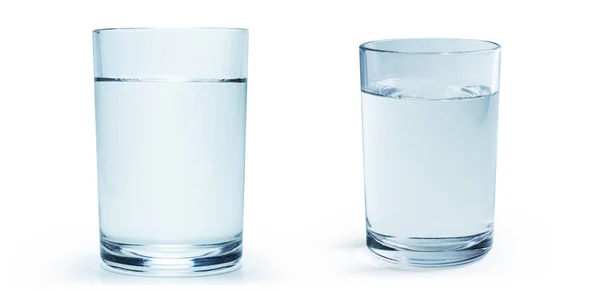 Bicchiere Con Acqua Fondo Bianco — Foto Stock