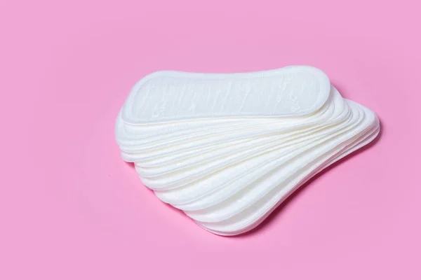 Almofadas Higiene Feminina Fundo Rosa Conceito Higiene Feminina Durante Menstruação — Fotografia de Stock