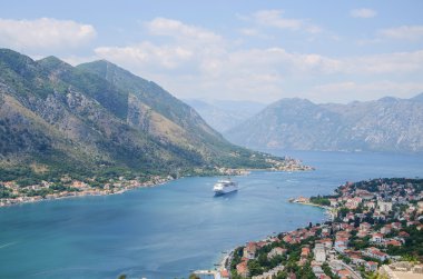 eski kotor şehir lovcen dağ Kotor, Karadağ'dan görünüm