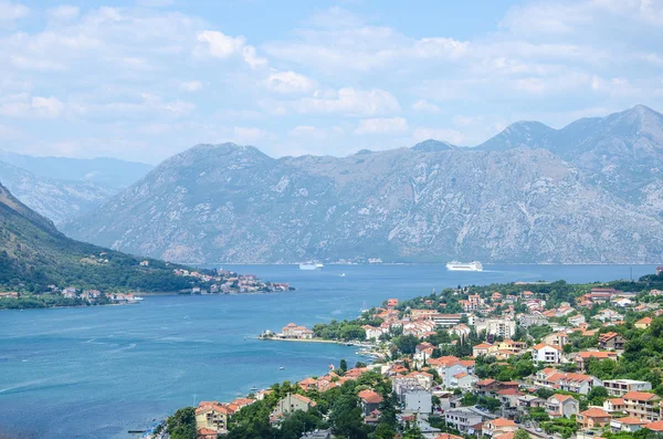 Pohled na staré město kotor z hory lovcen v kotor, Černá Hora — Stock fotografie