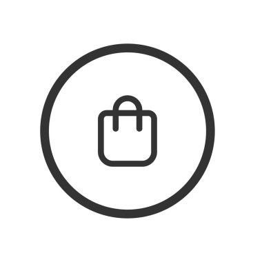 Alışveriş çantası basit bir ikon. Alışveriş çantası taslak simgesi. mobil konsept ve web tasarımı için doğrusal biçim işareti.