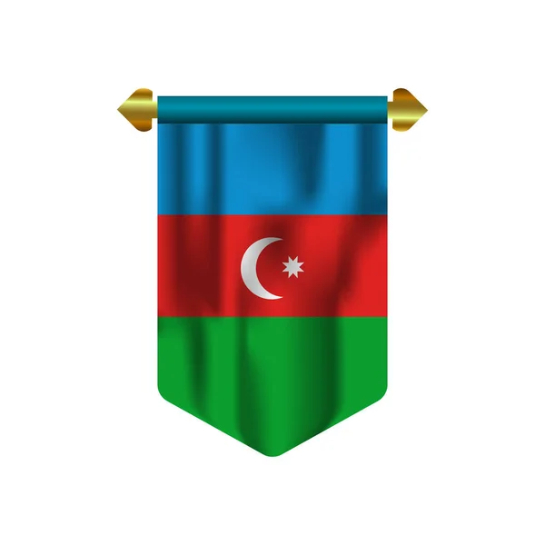 Азербайджан Махає Прапором Ізольованому Фоновому Векторі — стоковий вектор