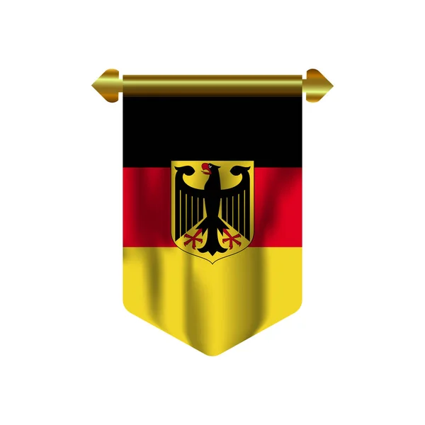 Alemanha Acenando Bandeira Fundo Isolado Vetor Ilustração —  Vetores de Stock