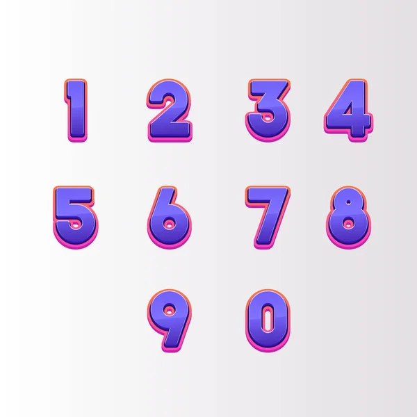 Hand Zeichnung Farbige Zahlen Mathematik Zahlen Illustrationsvektor — Stockvektor
