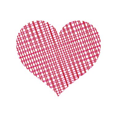 Kırmızı Kalp Düz Tasarım ikonu. Vektör illüstrasyonu.