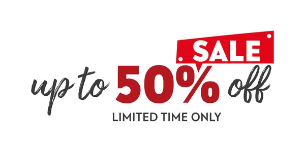 Sale Percent Handwritten Display Tipography Lettering Black Red White Background — Image vectorielle