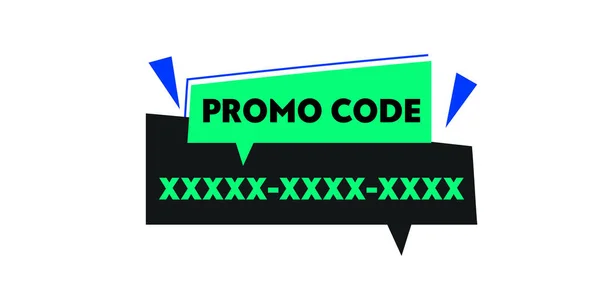 Código Promocional Diseño Etiqueta Código Cupón Utilice Código Promocional Comprar — Vector de stock