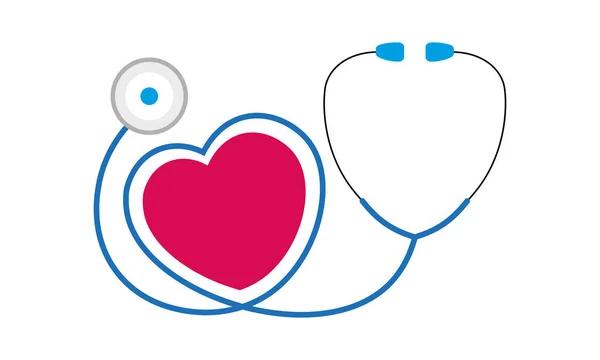 Blaues Stethoskop Herzform Isoliert Auf Weißem Hintergrund — Stockvektor