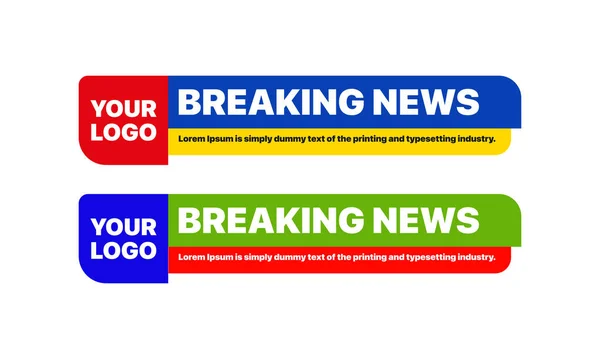 Modern Lower Third Banners Template Set Breaking News Banner — Stock Vector