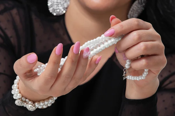 Pearls and Nails — Stock Photo, Image