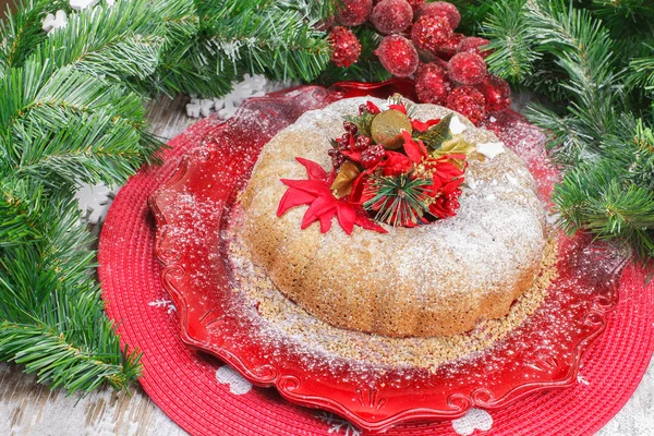 Рождественский фруктовый пирог — стоковое фото