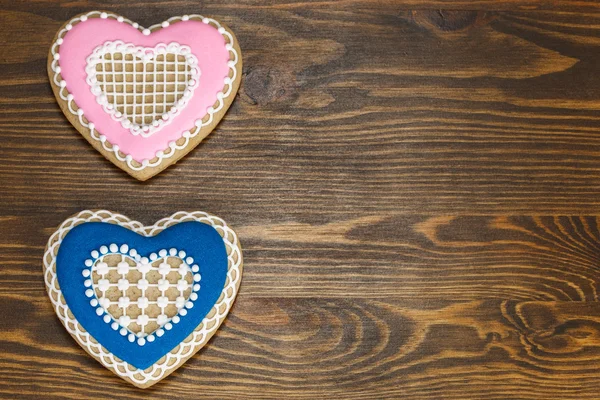Heart Shaped Gingerbread Cookies — Stock Photo, Image