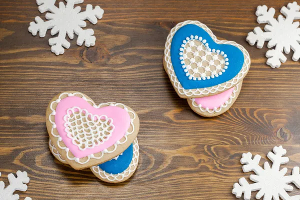 Piernik serce ciasteczka w kształcie — Zdjęcie stockowe