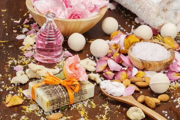 Bad en lichaam natuurlijke huidverzorging ingrediënten — Stockfoto