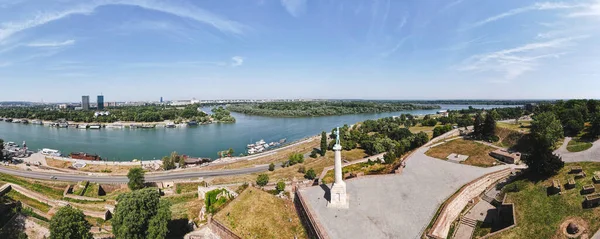Vista Aérea Del Parque Kalemegdan Belgrado Monumento Víctor Capital Serbia Fotos De Stock Sin Royalties Gratis